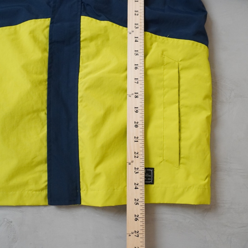 Nike Mens Hooded Windbreaker Jacket Navy Blue Neon Yellow Colorblock Size Large - Picture 6 of 7